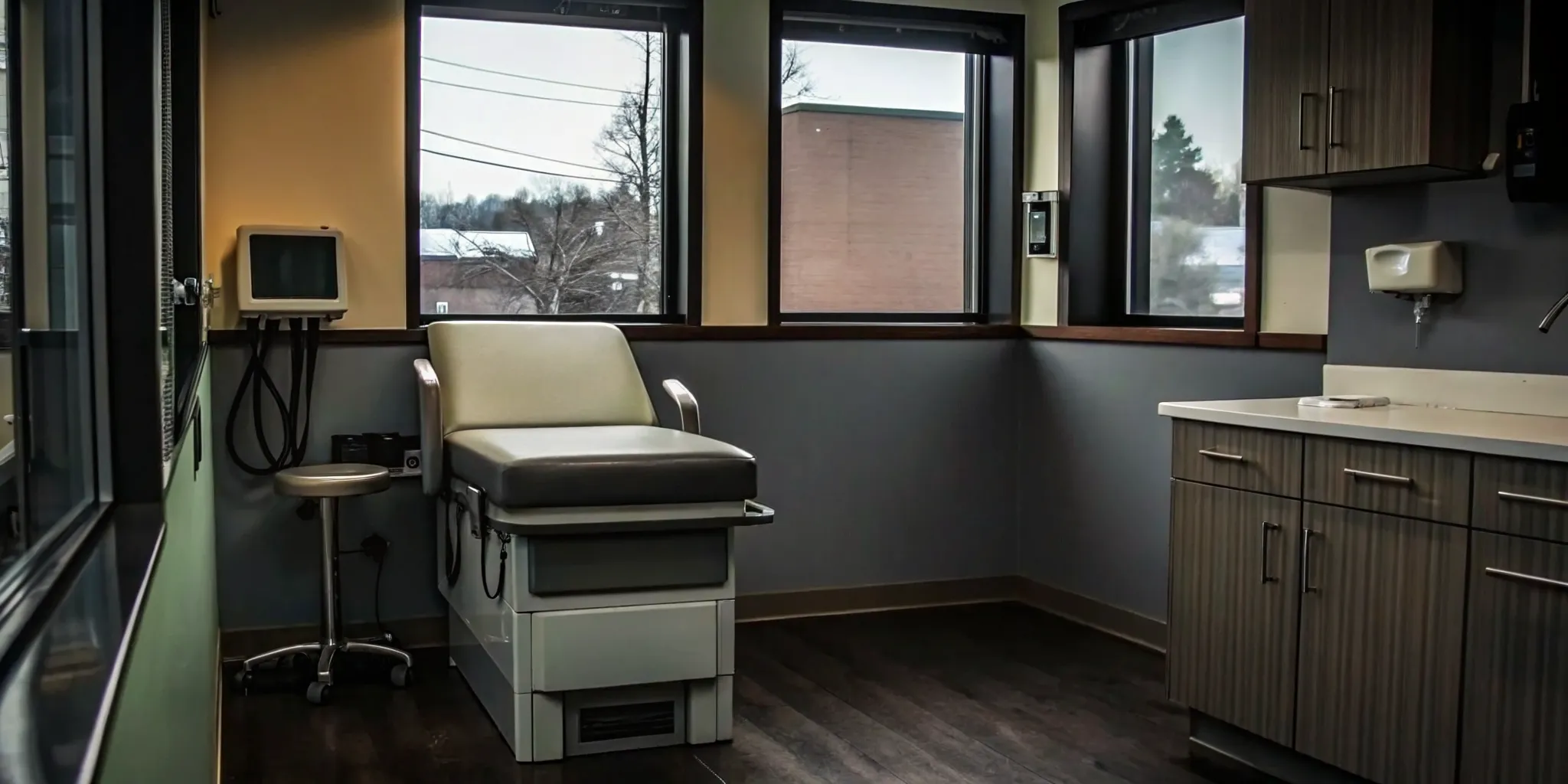 Professional medical clinic exam room for DOT physical and occupational health services in Tampa Florida