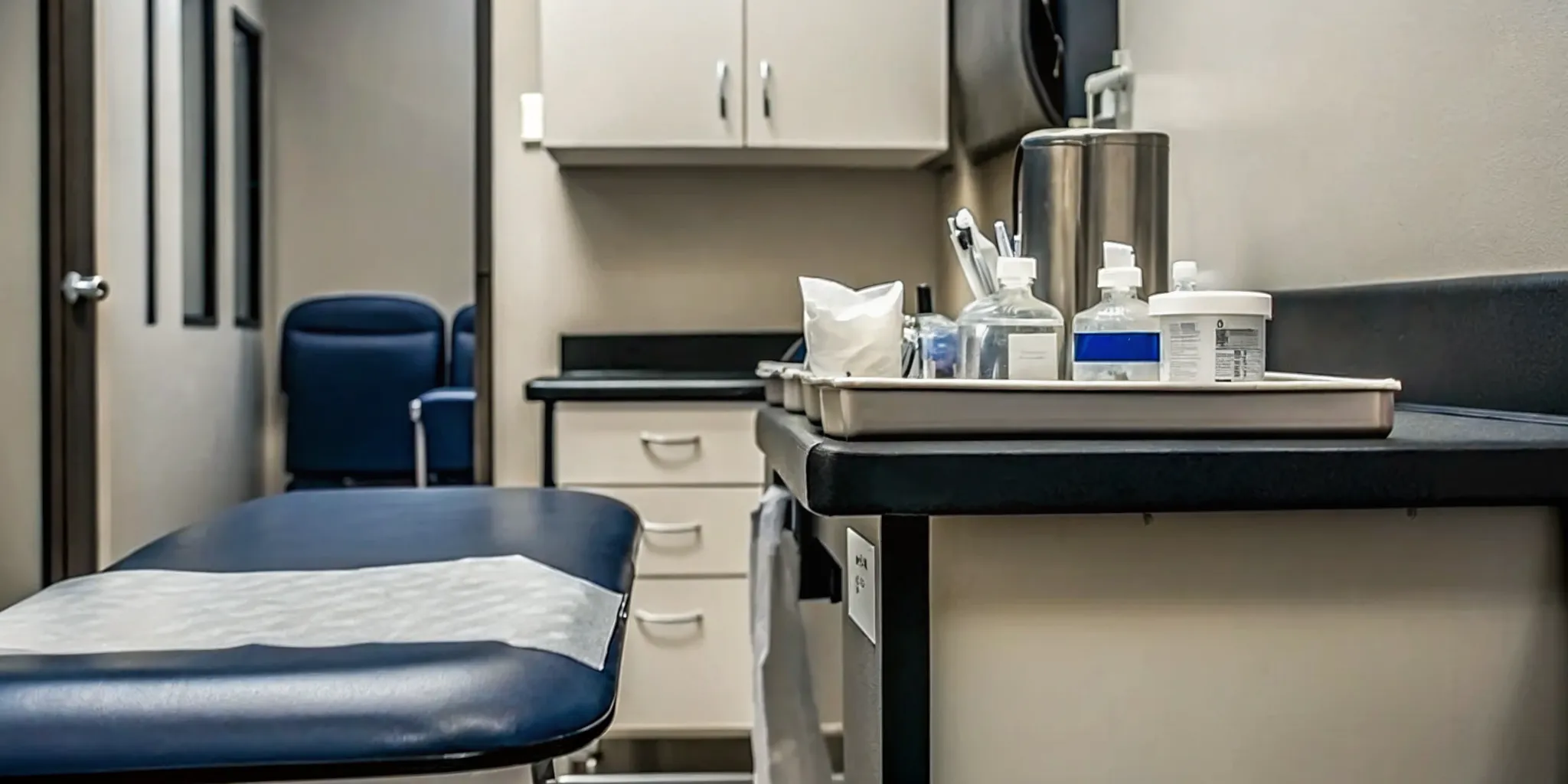 Drug testing collection kit in a professional medical office setting