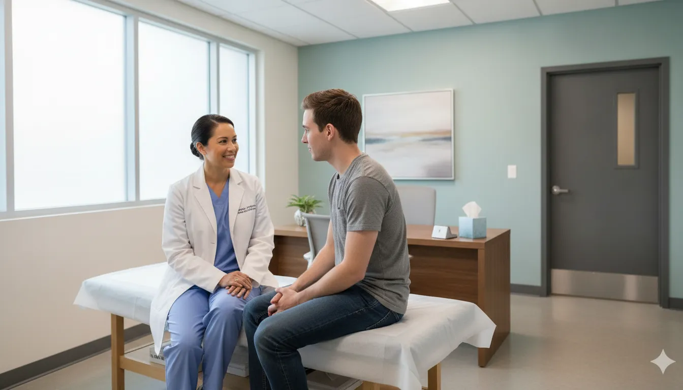 Licensed physician performing an immigration medical exam at Medaphysical's Tampa clinic