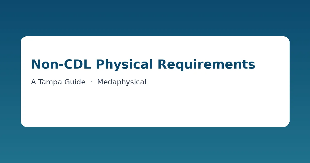 Tampa worker completing a non-CDL occupational physical with a clinic provider
