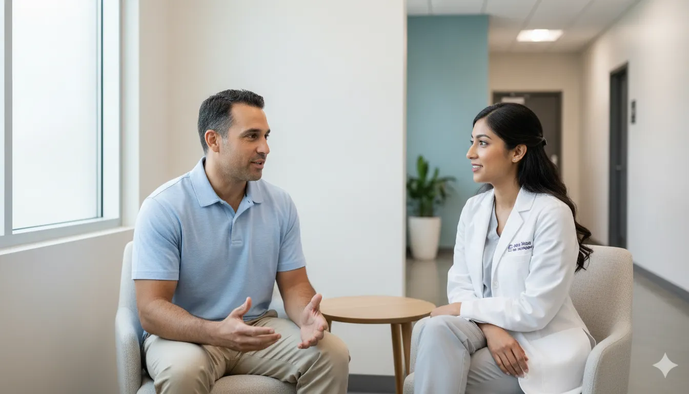 Tampa Bay patient discussing semaglutide weight management with a clinician