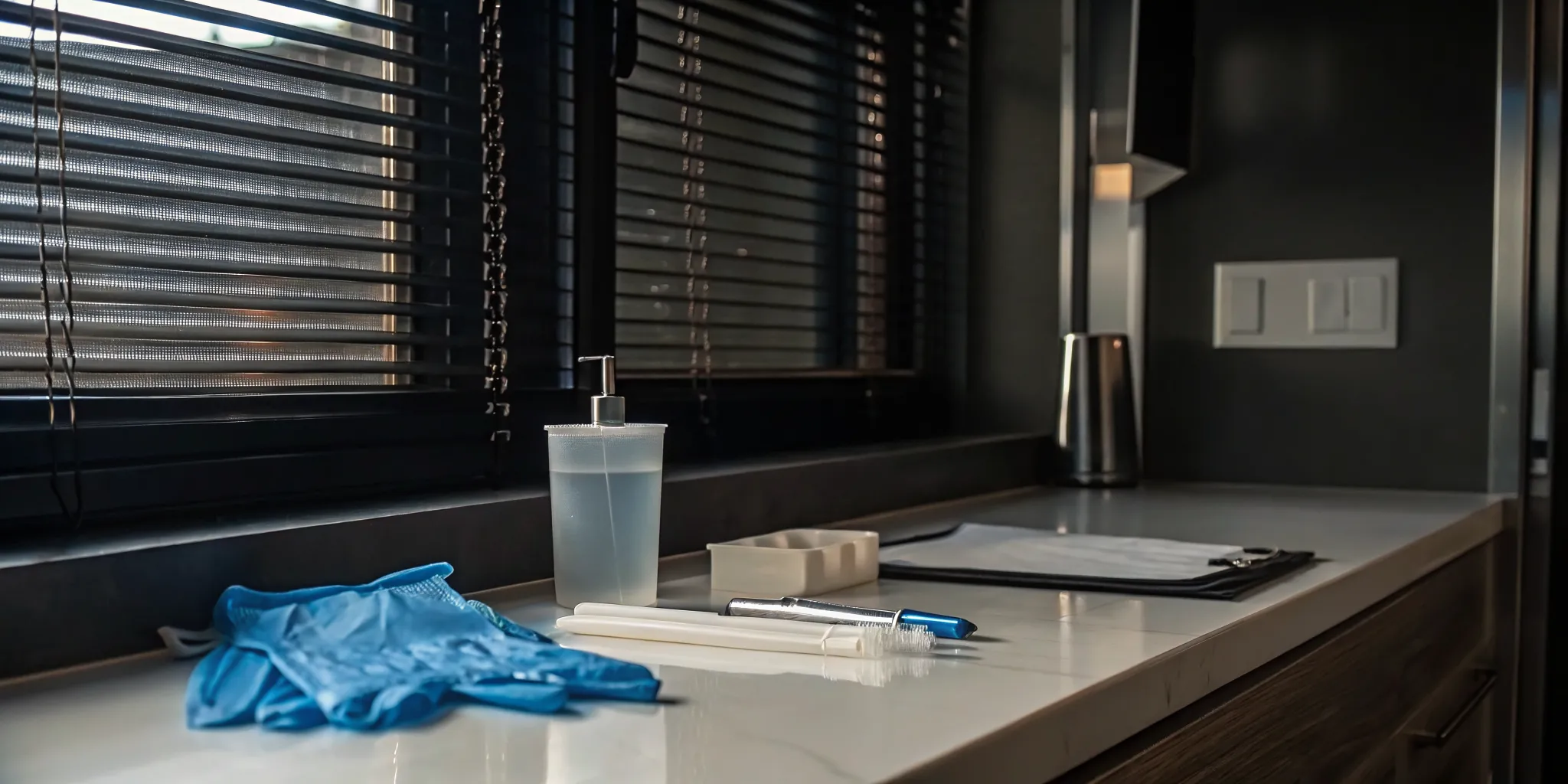 Collection supplies for a drug and alcohol test at a testing clinic in Tampa, FL.